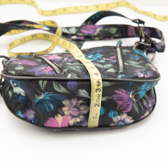 Lug Swivel Crossbody Purse Convertible Bag Pockets Floral Multicolor Black - Picture 14 of 14